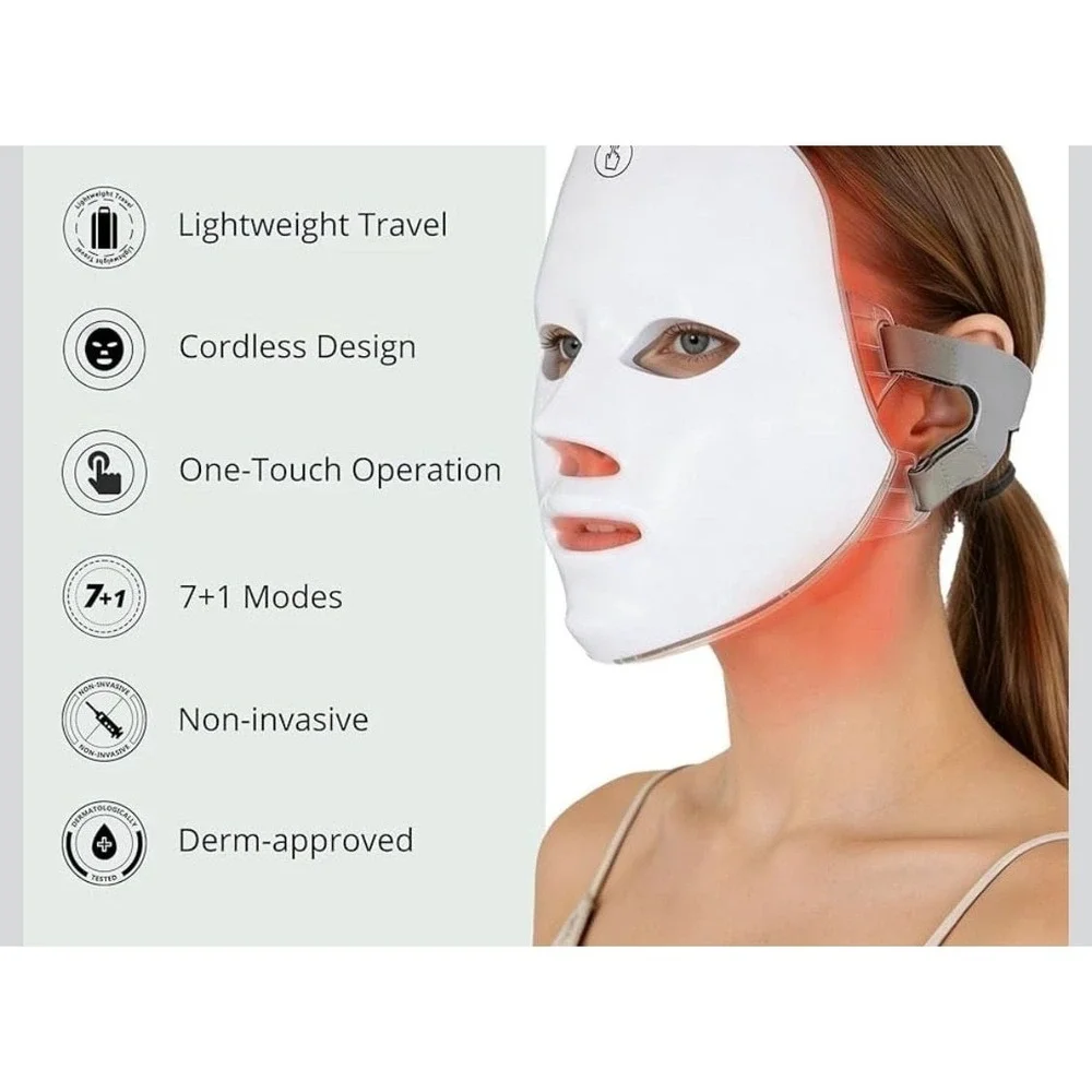 IOBTY 7 Color LED Facial Beauty Light‎ Therapy Instrument Cordless Face Mask